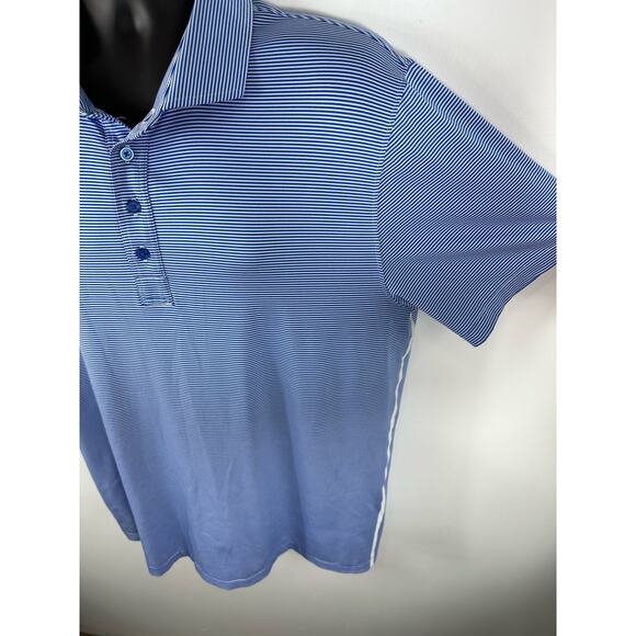 G/Fore Performance Golf Polo Striped Blue White Size XL Mens - Picture 6 of 8